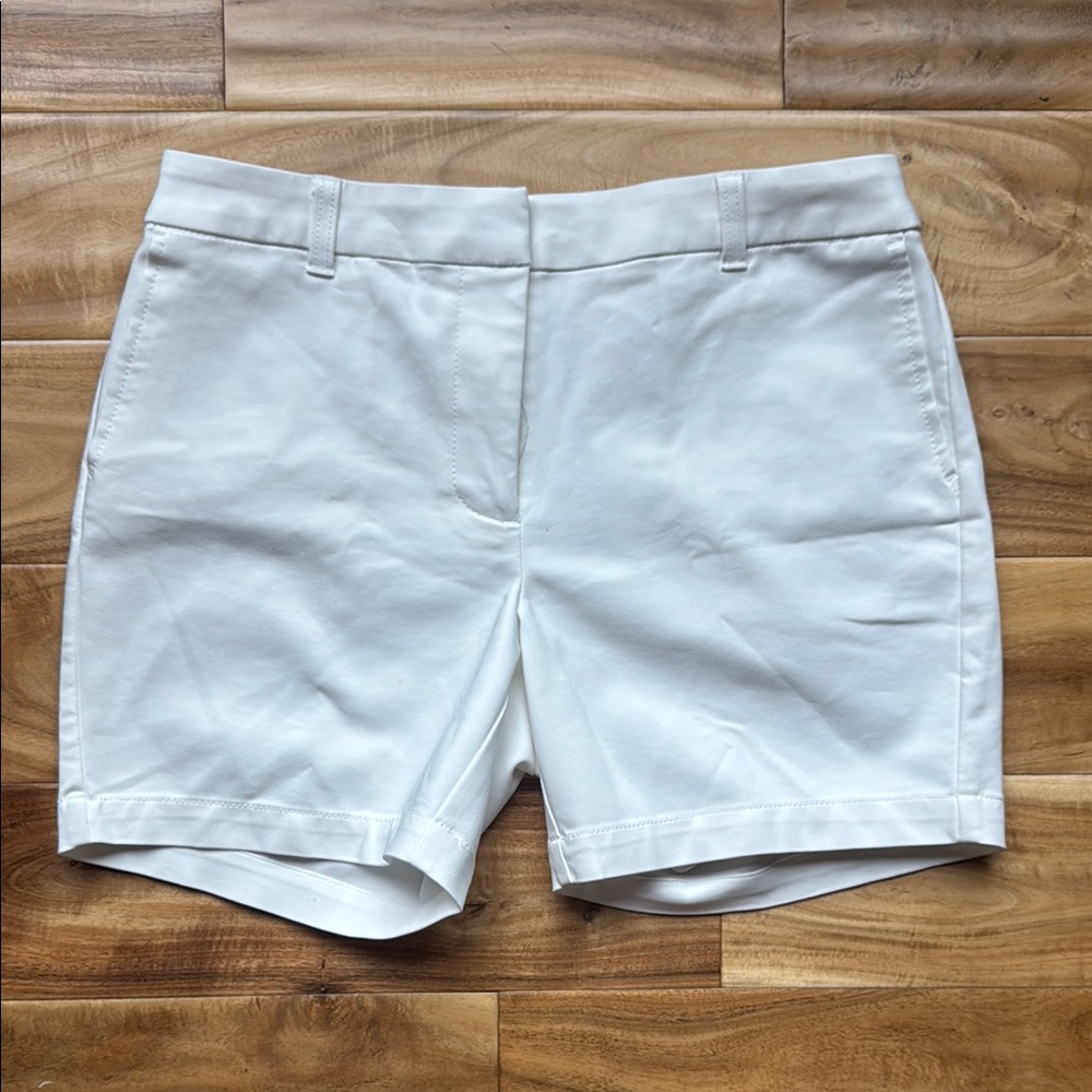 White Bermuda Shorts with Tailored Fit